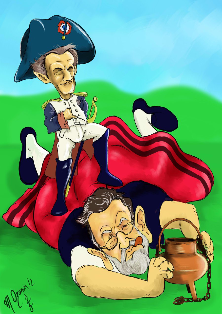 Caricatura «Primera reunión de Rajoy con Sarkozy»